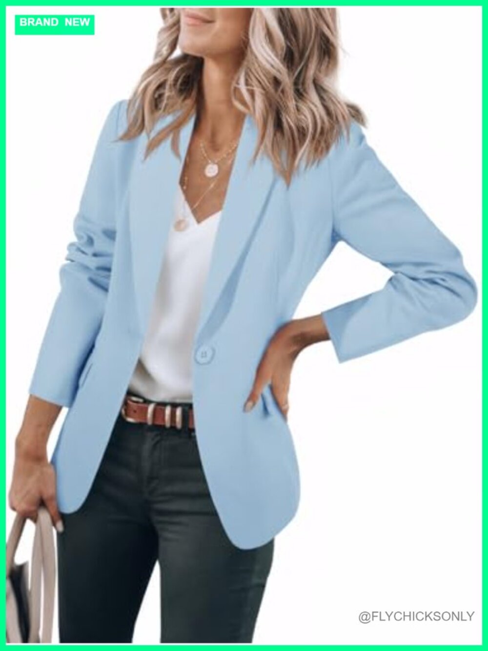 Women's Notch Lapel One Button Slim Fit Open Front Blazer Long Sleeve Suit